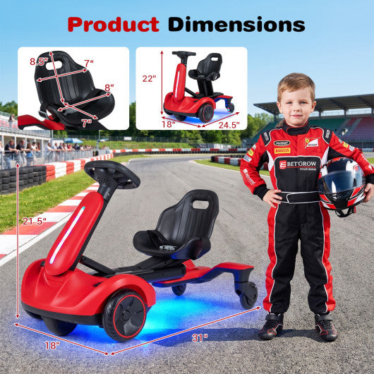 6V Ride-on Drift Car with Lights and Adjustable Seat-Red