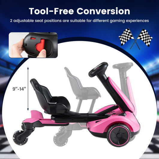 6V Ride-on Drift Car with Lights and Adjustable Seat-Pink