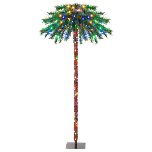 6 Feet Pre-Lit Artificial Tropical Christmas Palm Tree with 210 Multi-Color Lights