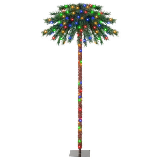 6 Feet Pre-Lit Artificial Tropical Christmas Palm Tree with 210 Multi-Color Lights
