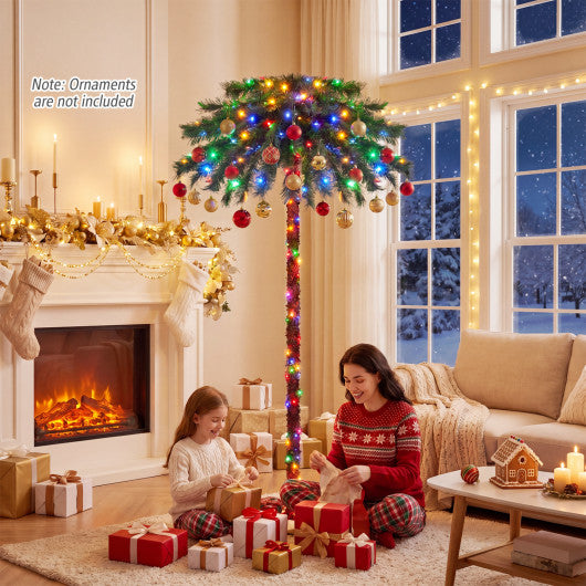 6 Feet Pre-Lit Artificial Tropical Christmas Palm Tree with 210 Multi-Color Lights