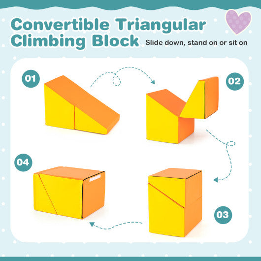 6 Pieces Foam Climbing Blocks Soft Play Climbing for Toddlers with Tunnel-Multicolor