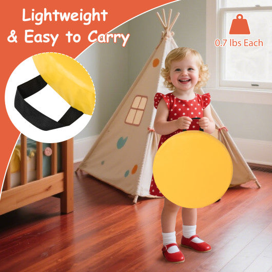 6 PCS Round Floor Cushions for Kids Classroom Floor Cushions with Handles-Multicolor