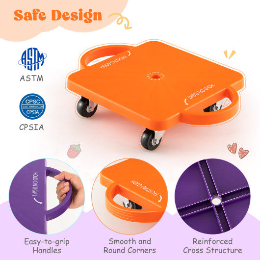 4/6-Pack Kids Scooter Board with Handles and Non-Marring Casters-6 Pack