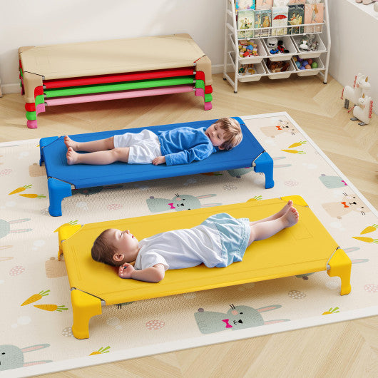 Portable 6 Pack Stackable Daycare Cots Sleeping Bed for Kids 53 Inch-Multicolor