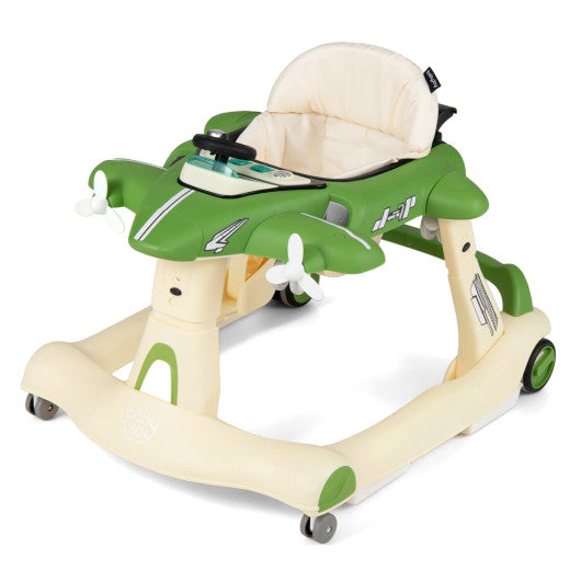 6-in-1 Baby Walker with Wheels and Detachable Play Platform for Kids Aged 6-18 Months Old-White