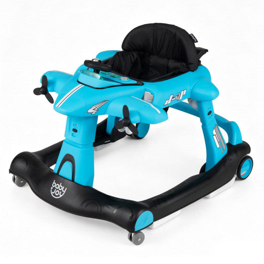 6-in-1 Baby Walker with Wheels and Detachable Play Platform for Kids Aged 6-18 Months Old-White