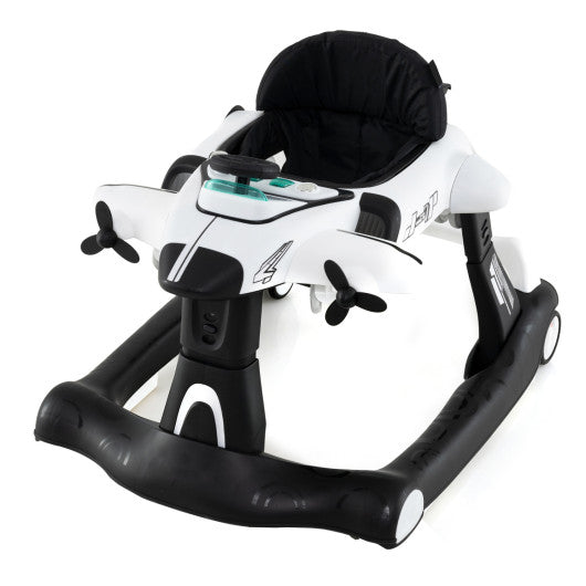 6-in-1 Baby Walker with Wheels and Detachable Play Platform for Kids Aged 6-18 Months Old-White