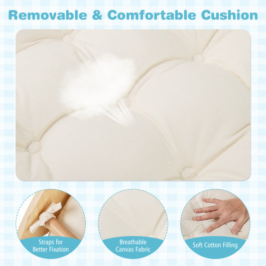 6 in 1 Kids Climbing Arch Playset wIth Removable Cushion and Stoppers-Natural