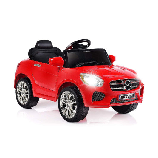6V Kids Remote Control Battery Powered LED Lights Riding Car-Red