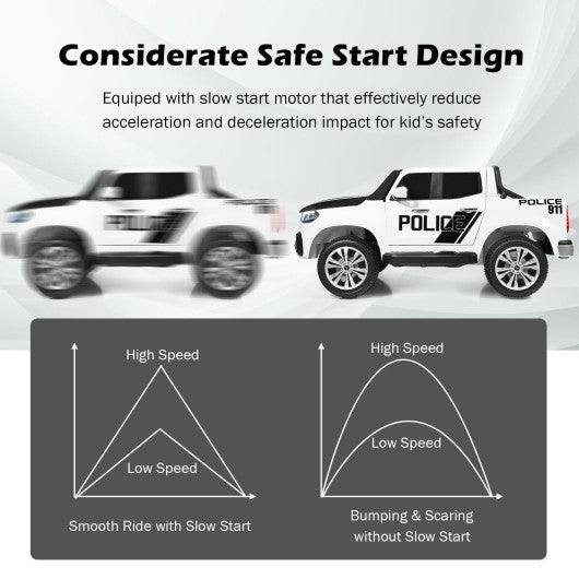 12V 2-Seater Kids Ride On Car Licensed Mercedes Benz X Class RC with Trunk-Black & White