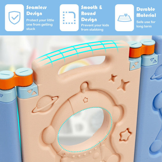 18-Panel Foldable Baby Playpen Kids Activity Center with Lockable Door