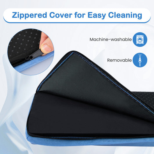 7 FT Folding Balance Beam with Removable Suede Cover and Non-slip Bottom-Navy