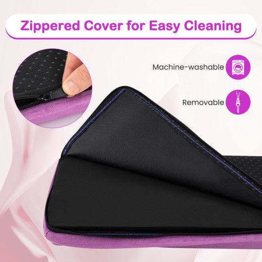 7 FT Folding Balance Beam with Removable Suede Cover and Non-slip Bottom-Purple