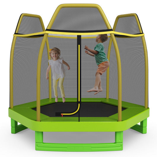7 Feet Kids Recreational Bounce Jumper Trampoline-Green
