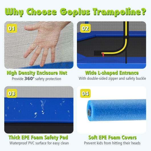 7 Feet Kids Recreational Bounce Jumper Trampoline-Green