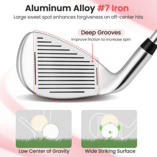 #7 Iron Single Golf Club for Women with Graphite Shaft and Headcover