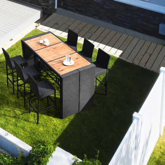 7 Pieces Patio Rattan Wicker Dining Furniture Set