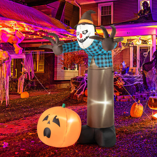 7 FT Inflatable Halloween Haunted Scarecrow Pumpkin Ghost with Built-in LED Lights