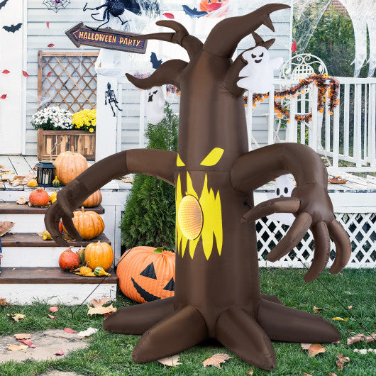 7.8 Feet Halloween Inflatables Scary Dead Tree Halloween Decoration with Ghost