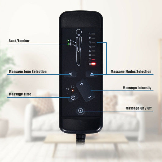 Power Lift Massage Recliner Chair for Elderly with Heavy Padded Cushion-Gray