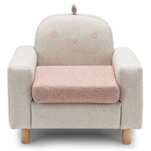 Kids Sofa with Armrest and Thick Cushion-Pink