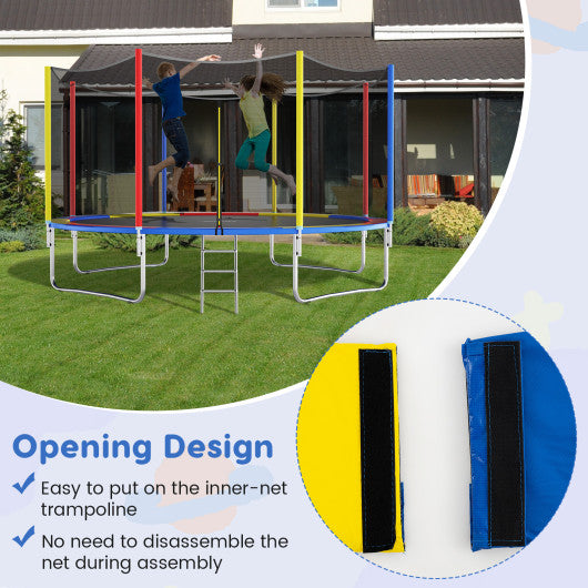 8 Feet Trampoline Pad Replacement Safety Pad with Fixing Straps (Multicolor)
