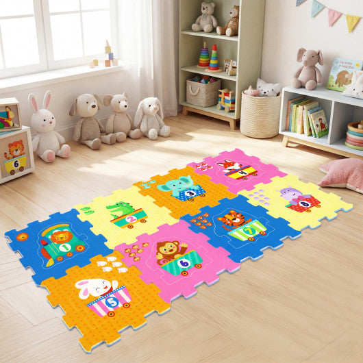 8-Piece Interlocking Baby Floor Puzzle Tiles with Educational Numbers