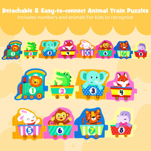 8-Piece Interlocking Baby Floor Puzzle Tiles with Educational Numbers