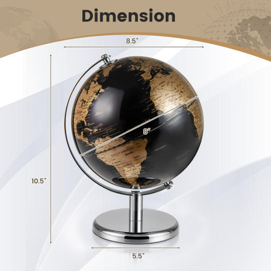 8 inches World Globe Modern Decorative Tabletop Earth Globe-Golden