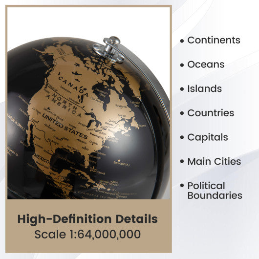8 inches World Globe Modern Decorative Tabletop Earth Globe-Golden
