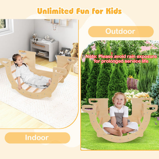 8 in 1 Climbing Arch Sensory Table for Kids with Collapsible Storage Bin for 3+ Years Old-Natural