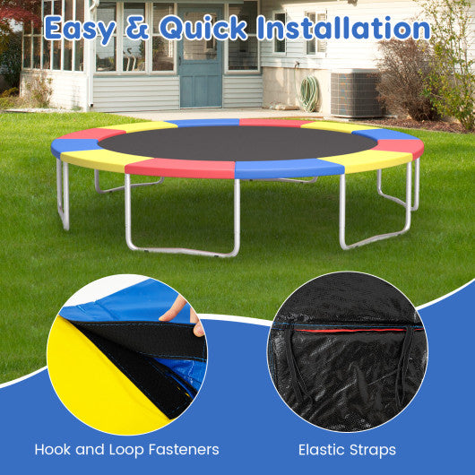 8-16 FT Trampoline Pad Replacement Safety Pad with Fixing Straps (Multicolor)-15FT