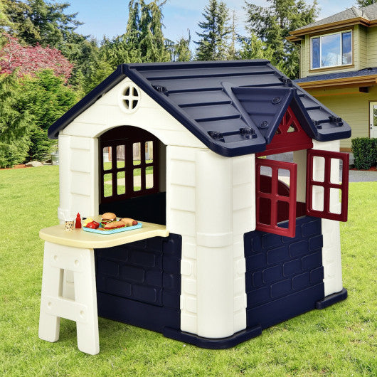 Kid¡¯s Playhouse Pretend Toy House For Boys and Girls 7 Pieces Toy Set-Blue