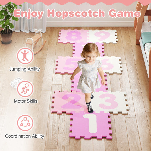 9 Pieces Interlocking Foam Puzzle Floor Mat with 3 Marker Discs-PI