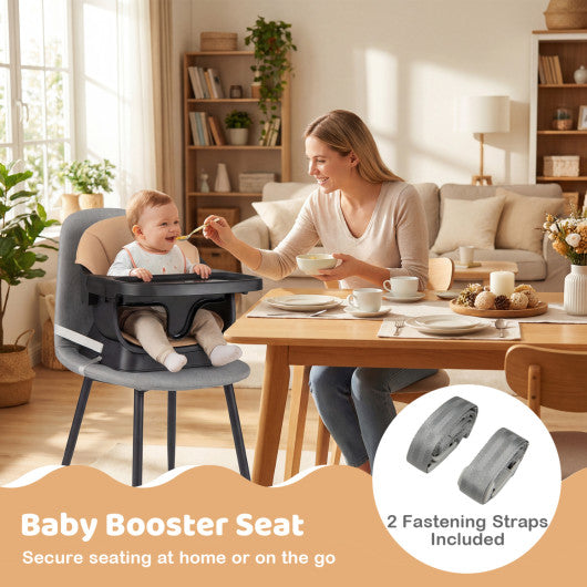 9-in-1 Convertible High Chair with Solid Wood Legs for Babies and Toddlers-Black