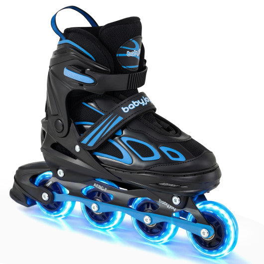 Adjustable Kids' Incline Skates 4 Sizes Adjustable Blade Roller-Blue