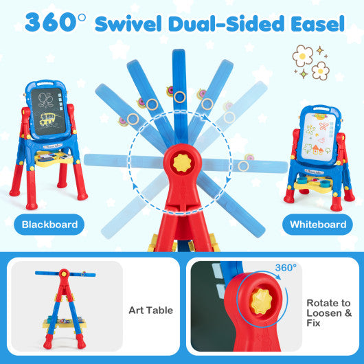 Art Easel for Kids with Adjustable Height-Blue