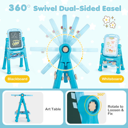 Art Easel for Kids with Adjustable Height-Green