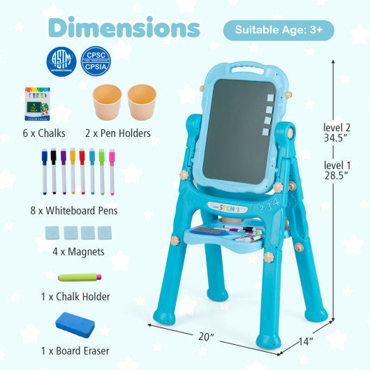 Art Easel for Kids with Adjustable Height-Green