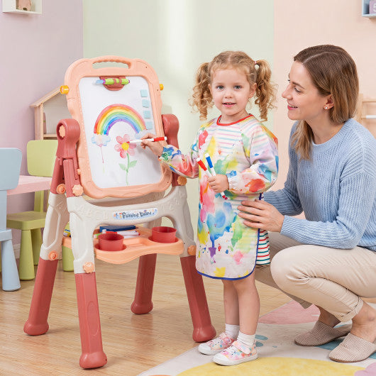 Art Easel for Kids with Adjustable Height-Pink