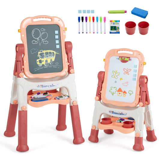 Art Easel for Kids with Adjustable Height-Pink