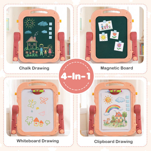 Art Easel for Kids with Adjustable Height-Pink