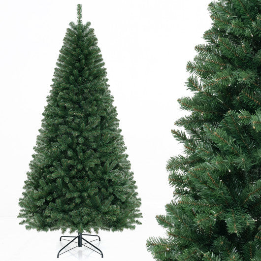 6/7/8 FT Artificial Christmas Tree with 568/830/1182 Branch Tips and 200/250/400 Warm White LED Lights-XL