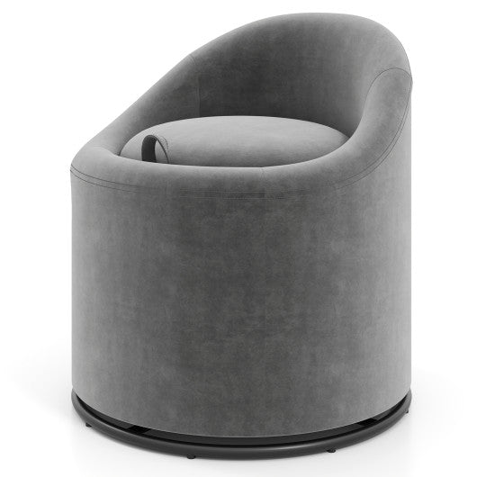 Barrel Chair with Storage 360¡« Swivel Upholstered Vanity Chair-Gray