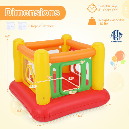 Blow Up Jumping House for Kids with Transparent Side Walls-Red