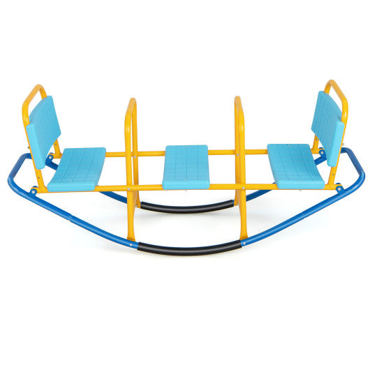 Outdoor Kids Seesaw Swivel Teeter for 3 to 8 Years Old-Blue