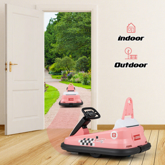 6V kids Ride-on Bumper Car with 360¡ã Spinning and Dual Motors-Pink