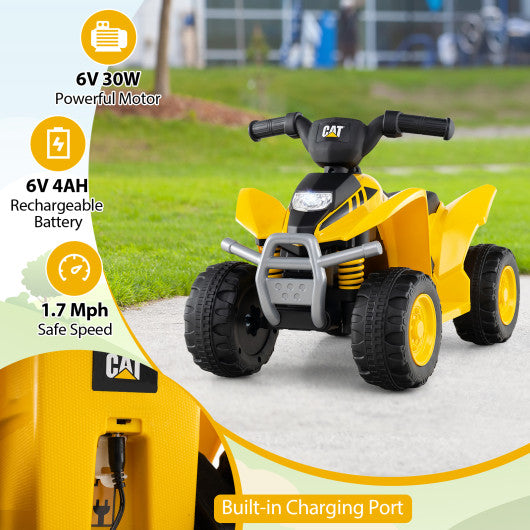 6V Kids Ride on ATV CAT-Licensed with Horn Sound for 18-36 Months Old-Yellow