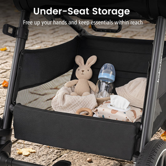 Convertible Travel Baby Stroller with Car Seat Adapters-Blue